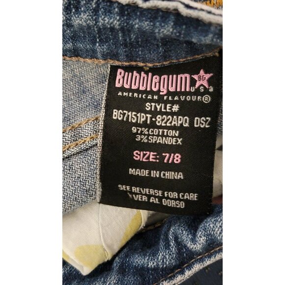 Bubblegum Womens 7/8 Jeans With Embroidered Peacock Design & Bead Accents - Dist - Picture 7 of 8